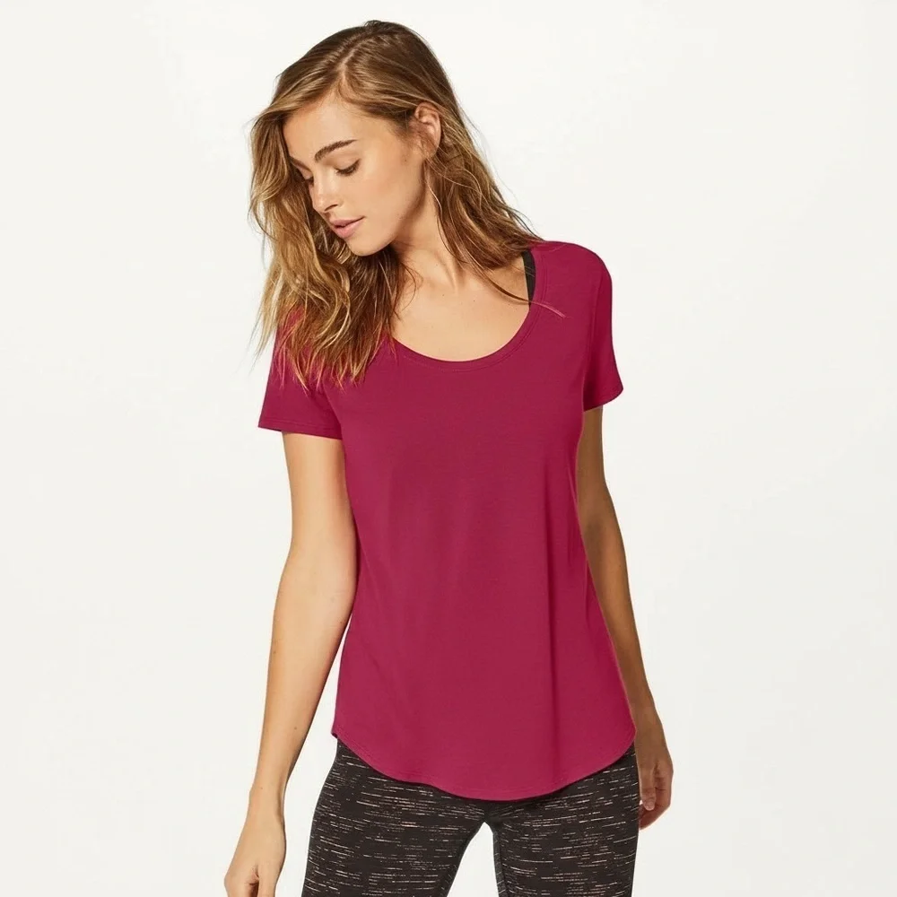 Lululemon Luscious SS Short Sleeve Pocket Scoop Neck Tee